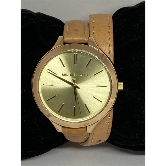 Michael Kors Accessories - Michael Kors MK4288 Women's Beige Leather Analog S